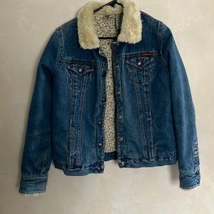 Roxy Jean Jacket with Sherpa Collar Juniors Size L